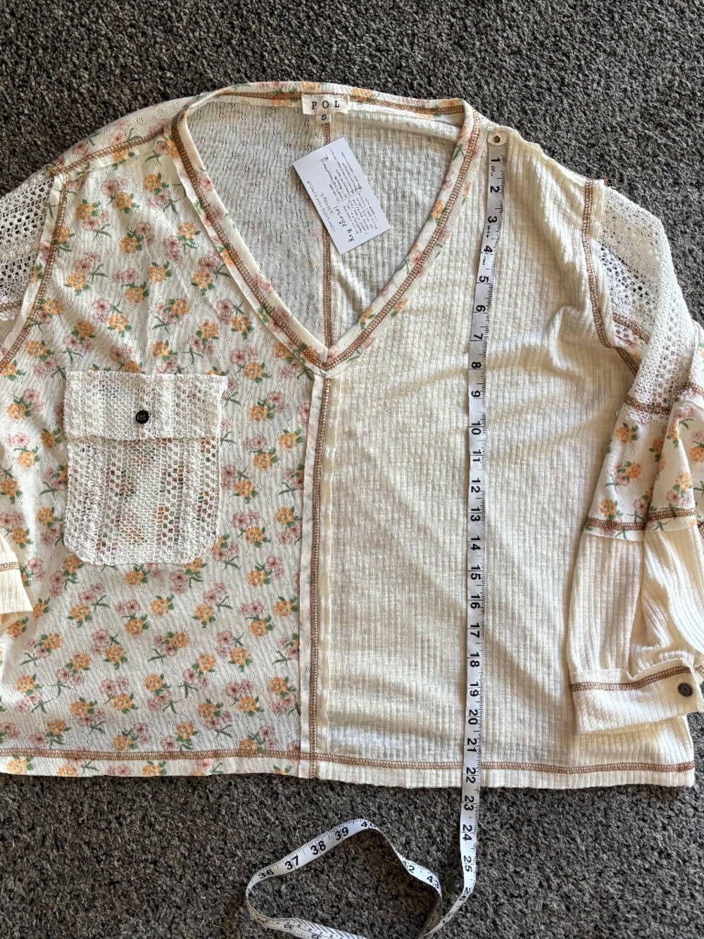 Pol cream floral top small